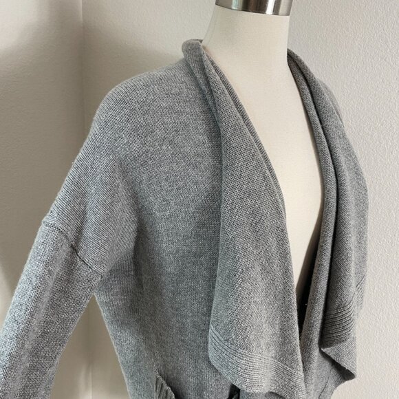 Vince Womens Small Gray Open Front Waterfall Cardigan Wool Cashmere Sweater - Picture 2 of 10